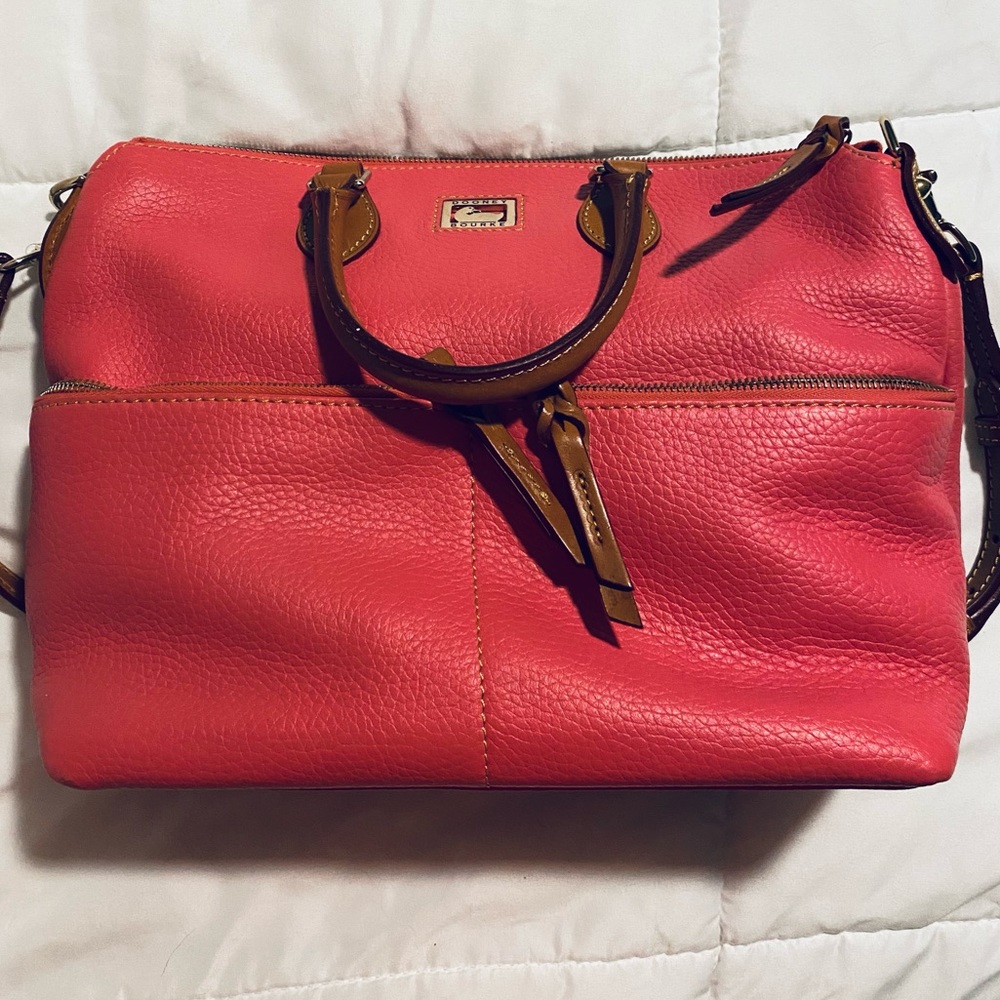 NWT Dooney & Burke Pink Double Pocket Satchel